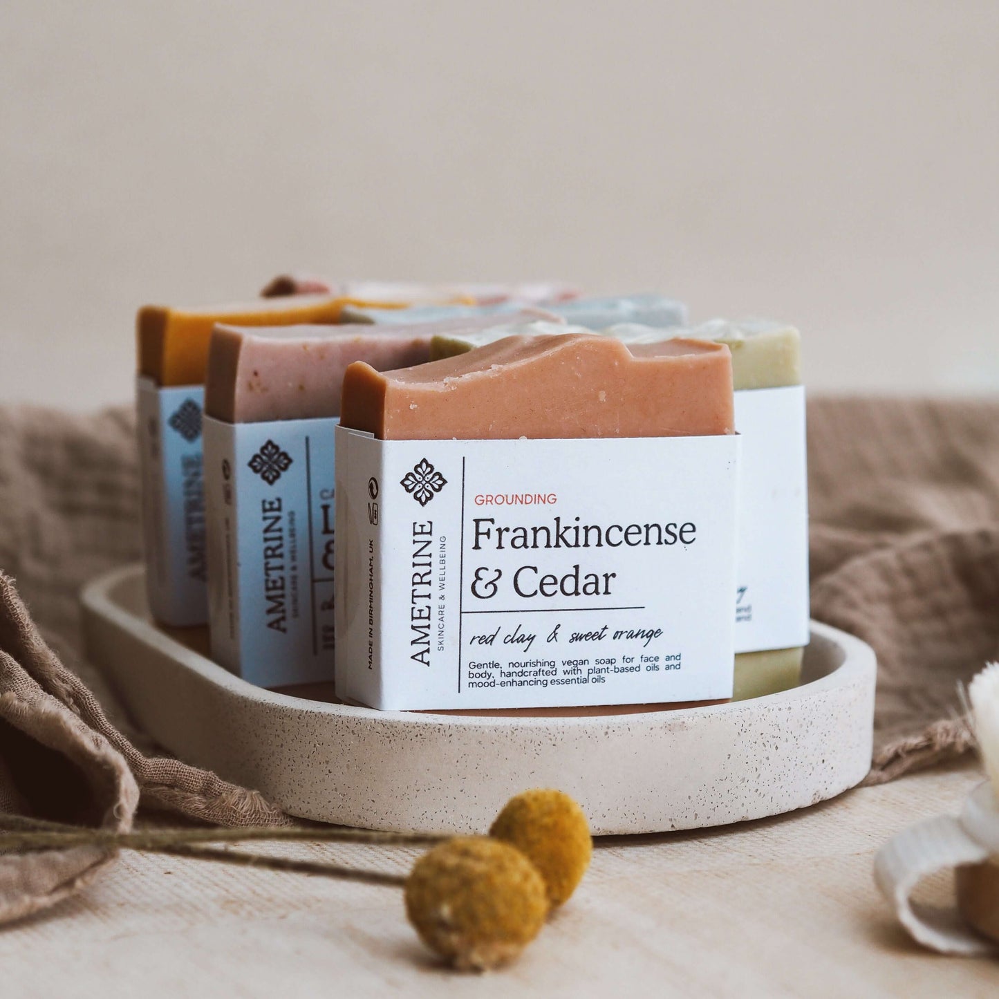 ametrine skin grounding frankincense & cedar soap
