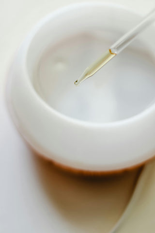 Lavender essential oil bottle representing linalool and linalyl acetate compounds