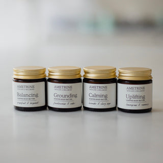 Mini travel-size Ametrine whipped body butter jar, a stocking filler idea