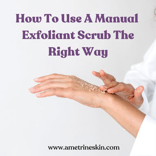 A manual exfoliant scrub being used gently on skin