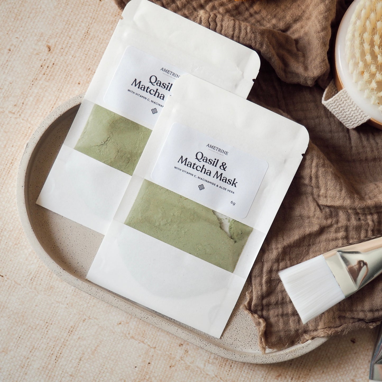 Qasil & Matcha Mask